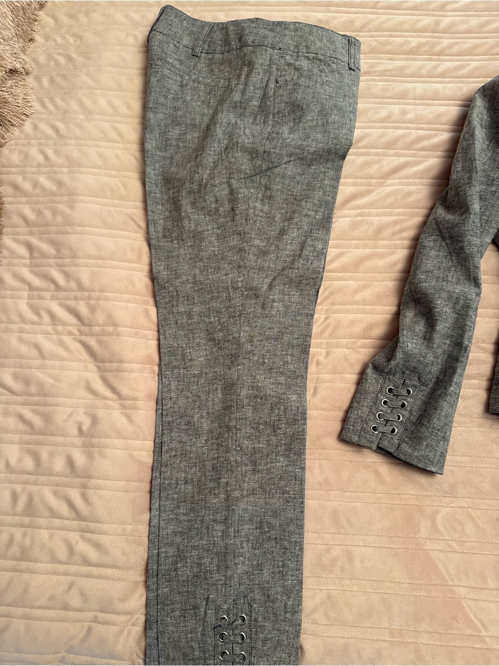 New York & Company Gray and Navy Collared Jacket & pants